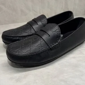 Gucci | Shoes | Gucci Black Guccissima Leather Penny Slipon  display picture 2